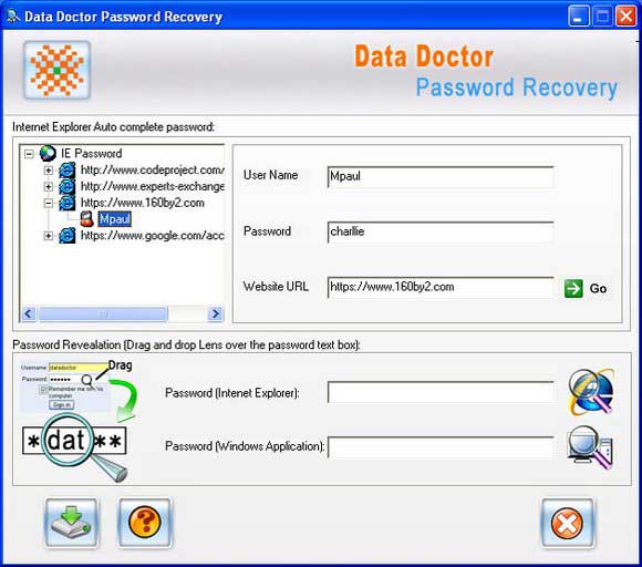 Screenshot of Recover Internet Explorer Passwords