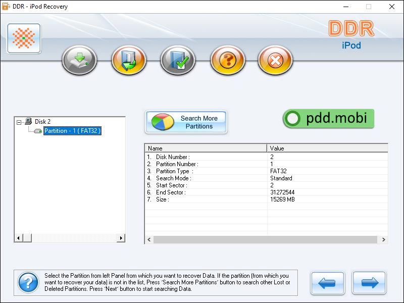 Screenshot vom Programm: iPod Files Recovery Software