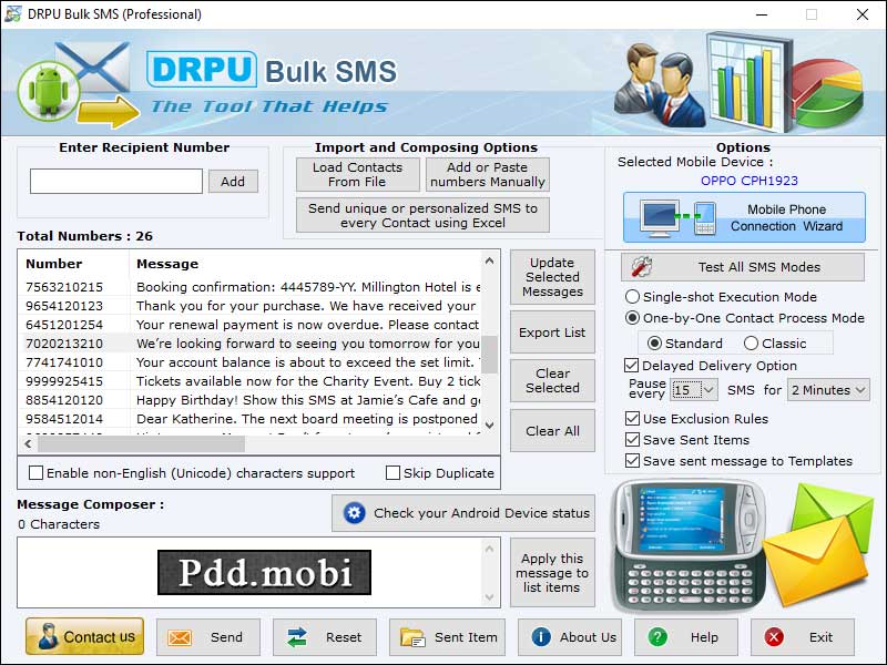 Pocket Pc Text Messaging Tool screen shot