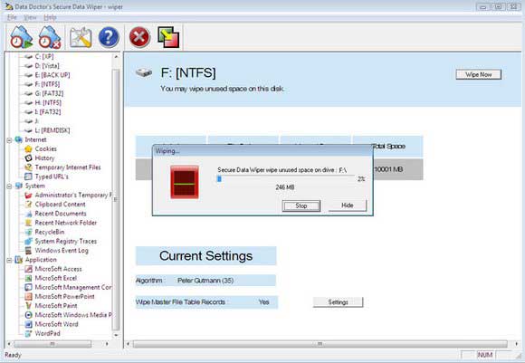 Screenshot vom Programm: Hard Disk Erasing Utility