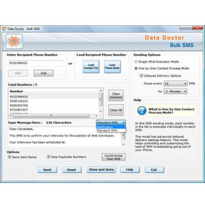 Bulk SMS Mobile Messaging Software Screenshot