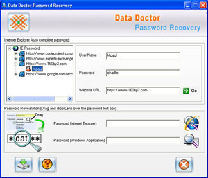 Internet Explorer Password Recovery and Unmask Tool Screenshot