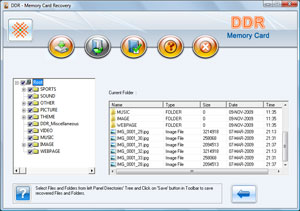 Memory Card Files Recovery Software Screenshot