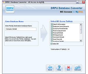 MS Access to MySQL Database Converter Tool Screenshot
