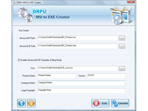 MSI to EXE – Setup Creator Screenshot