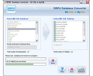 MSSQL to MySQL Database Converter Tool Screenshot
