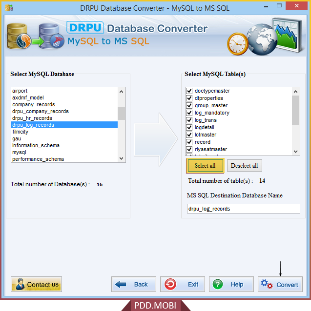 Choose your Database Records