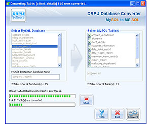 MySQL to MSSQL Database Converter Tool Screenshot