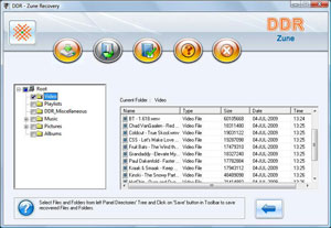 Zune Music Recovery Software Screenshot