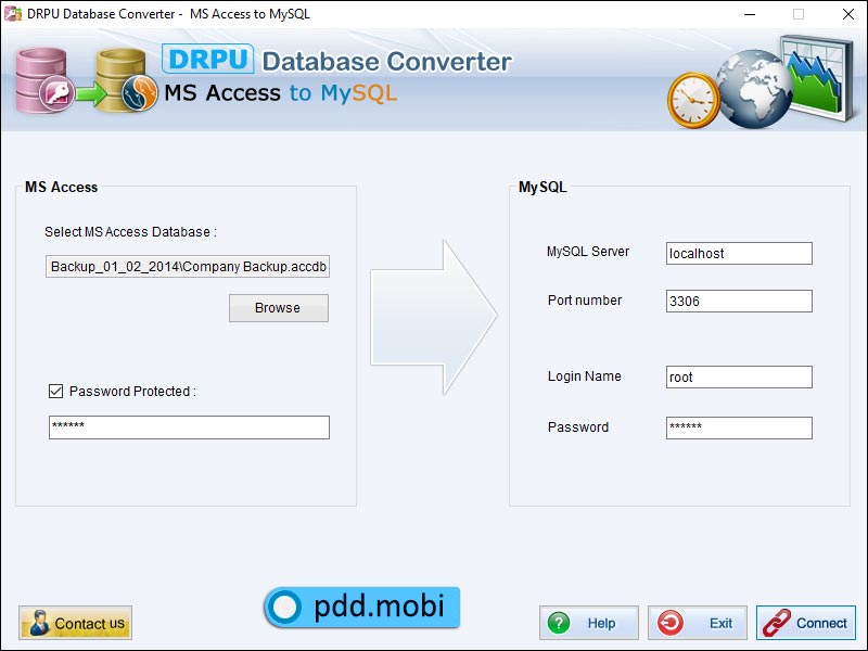 Screenshot of Access To MySQL Database Converter