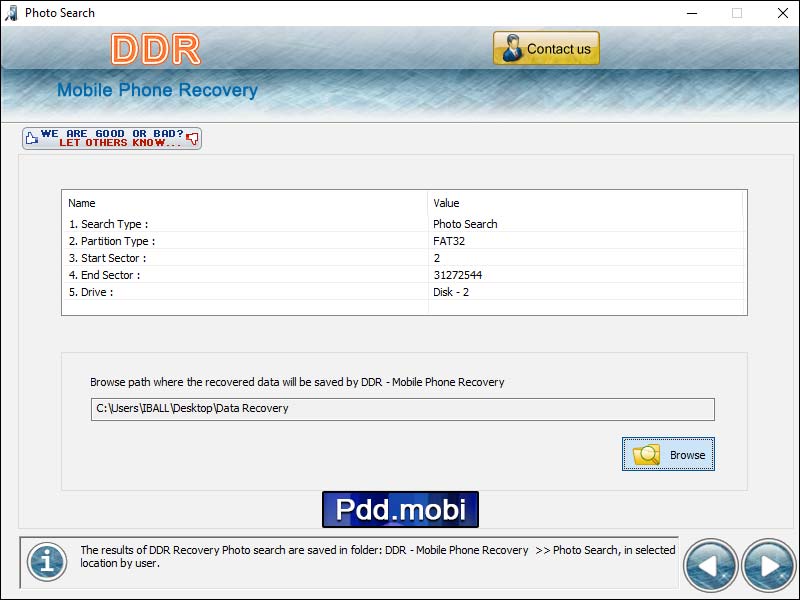 Screenshot of Pocket PC Device Forensic Tool 2.0.3.8