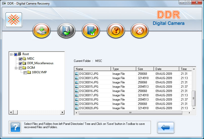 Digital Camera Files Recovery Software Screenshot