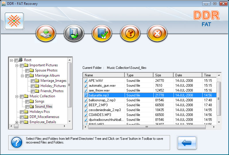 FAT Partition Files Recovery Software Screenshot