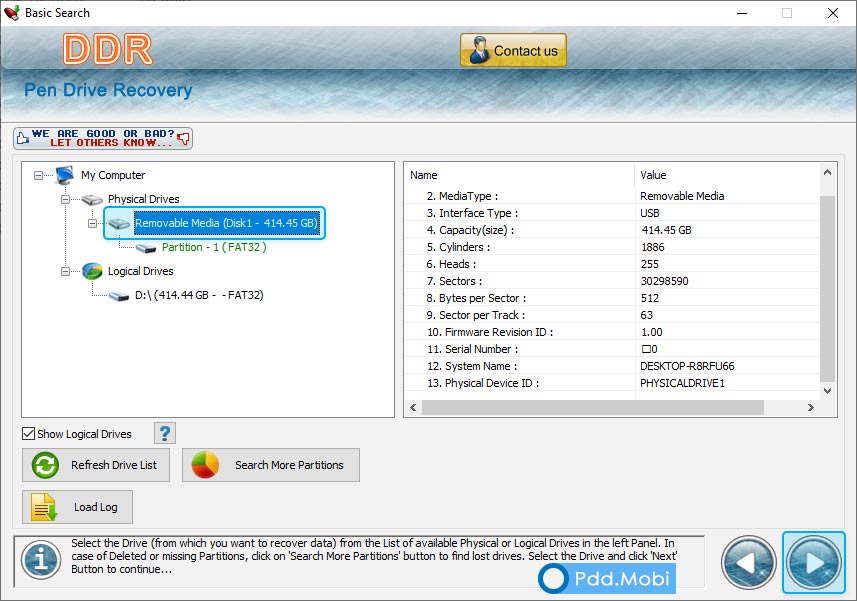 Memory Stick Files Recovery Software Screenshot