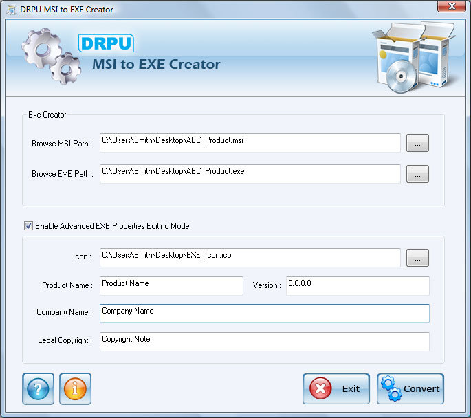 MSI to EXE – Setup Creator Screenshot