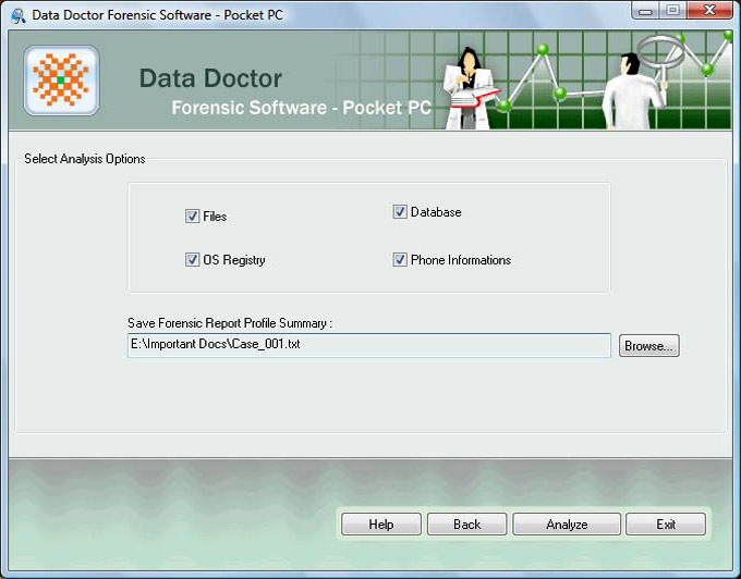 Pocket PC Forensic Tool Screenshot